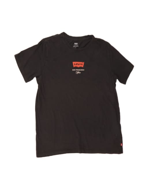 Vintage Levi's Graphic T-shirt Top Large In Black