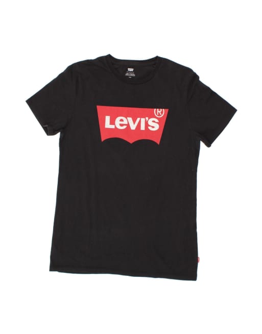 Vintage Levi's Graphic T-shirt Top Large In Black