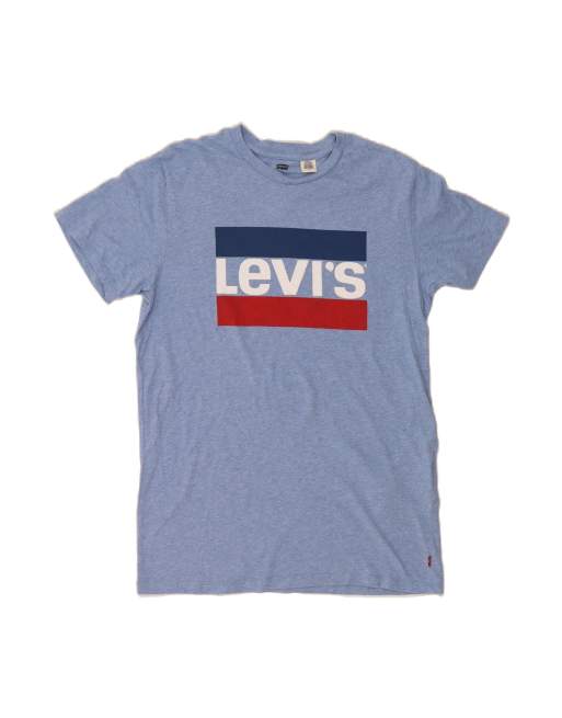 Vintage Levi's Graphic T-shirt Top Large In Blue Flecked