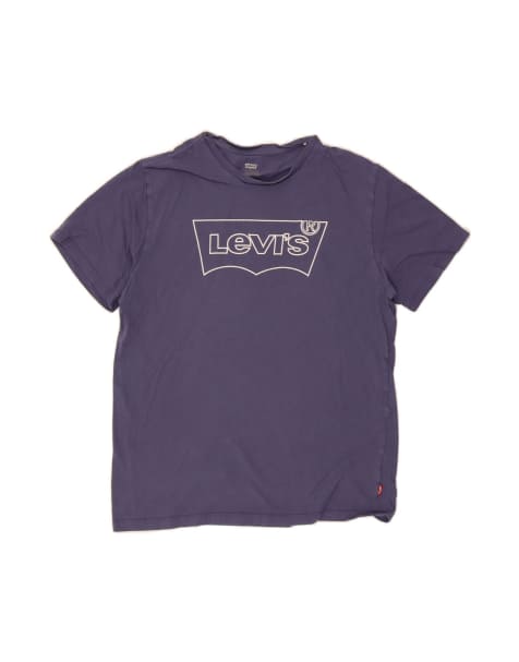 Vintage Levi's Graphic T-shirt Top Medium In Blue - view 1