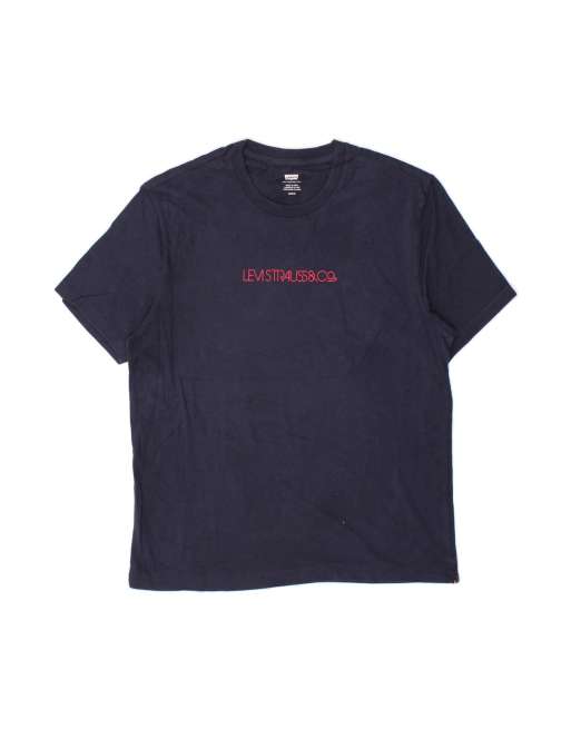 Vintage Levi's Graphic T-shirt Top Medium In Blue