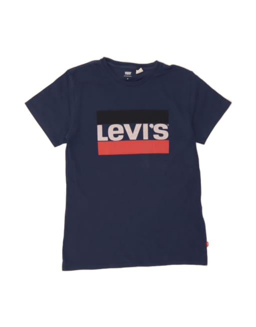 Vintage Levi's Graphic T-shirt Top Medium In Blue