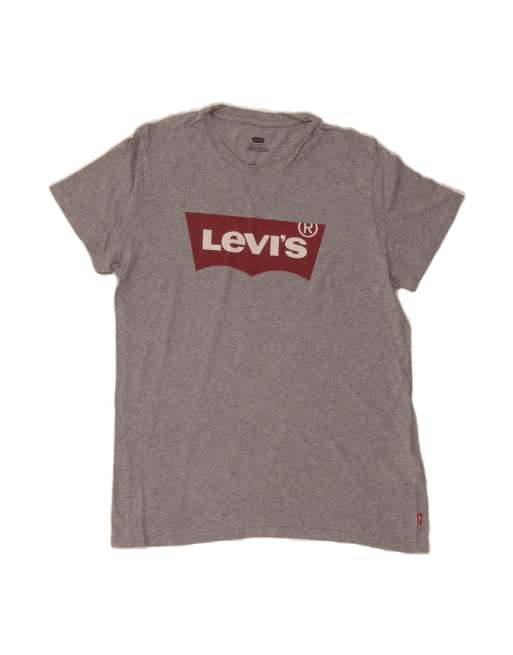Vintage Levi's Graphic T-shirt Top Medium In Grey