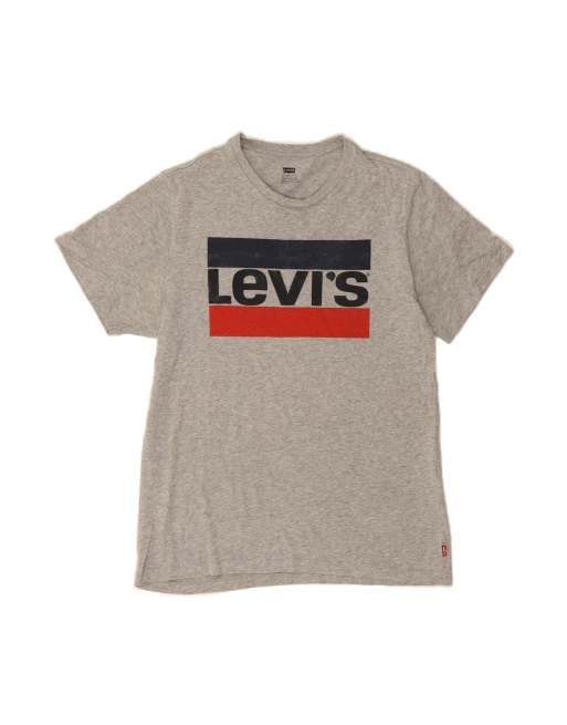 Vintage Levi's Graphic T-shirt Top Medium In Grey