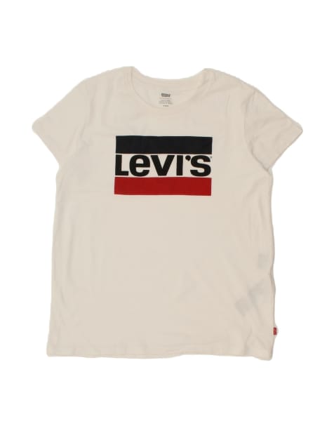 Vintage Levi's Graphic T-shirt Top Medium In White - view 1