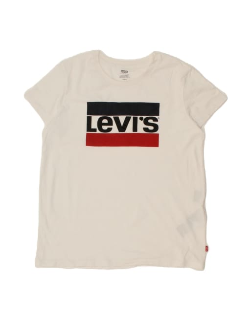Vintage Levi's Graphic T-shirt Top Medium In White