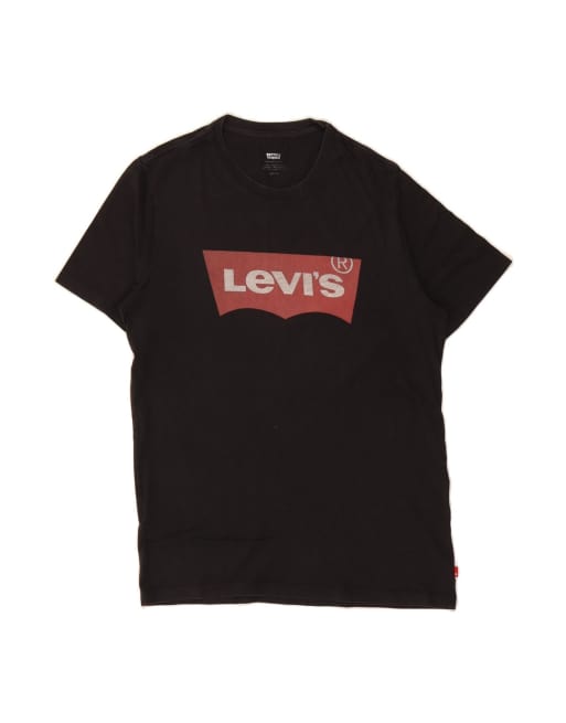 Vintage Levi's Graphic T-shirt Top Small In Black