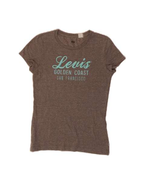 Vintage Levi's Graphic T-shirt Top UK 10 Small In Grey Flecked - view 1