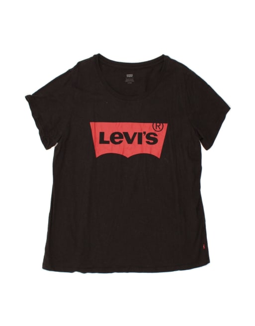 Vintage Levi's Graphic T-shirt Top UK 18 XL In Black