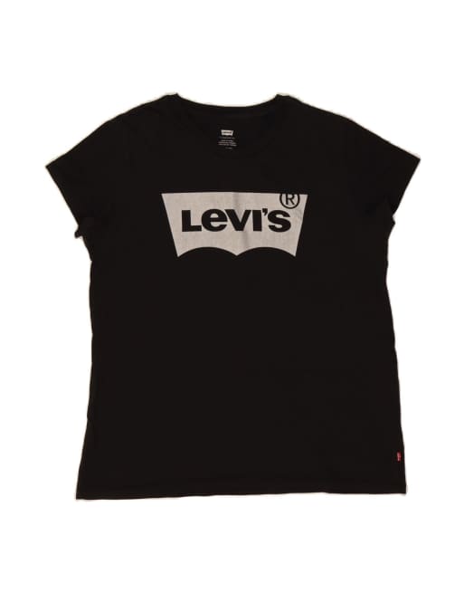 Vintage Levi's Graphic T-shirt Top UK 18 XL In Black