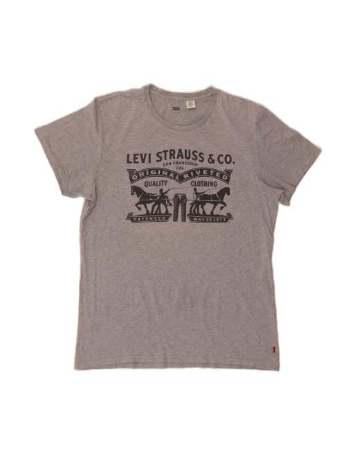 Vintage Levi's Graphic T-shirt Top XL In Grey Flecked