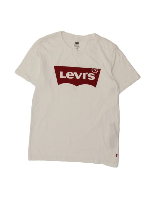 Vintage Levi's Graphic T-shirt Top XS In White