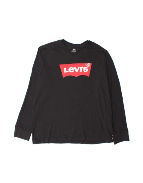Vintage Levi's Graphic Top Long Sleeve 2XL In Black - view 1
