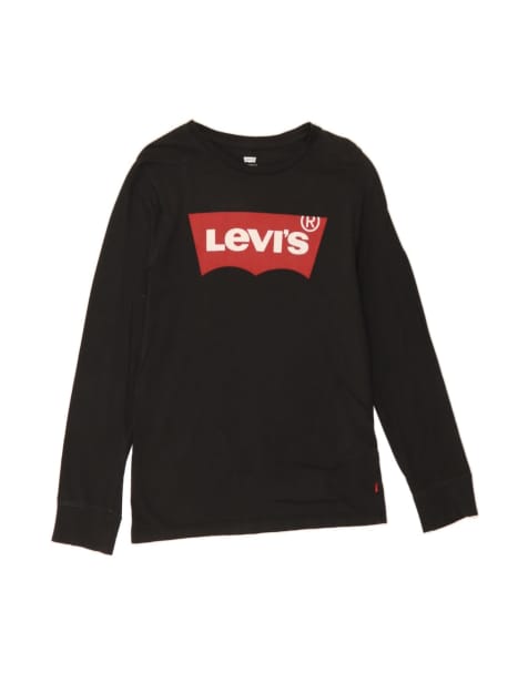 Vintage Levi's Graphic Top Long Sleeve XS In Black - view 1