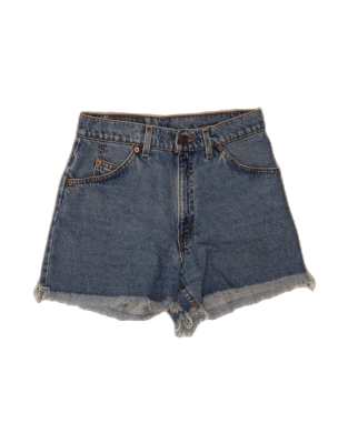 Vintage Levi's High Waist Fit Denim Shorts US 10 Large W30 In Blue