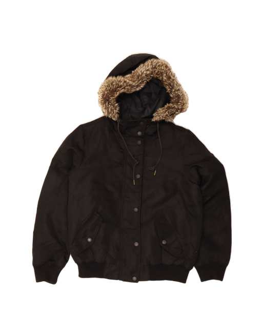Vintage Levi's Hooded Bomber Jacket UK 10 Small In Black