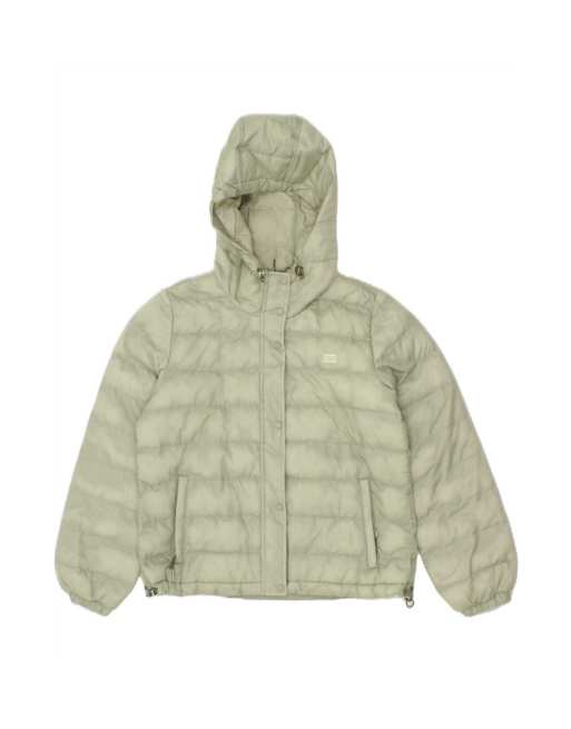Vintage Levi's Hooded Padded Jacket Uk 14 Medium In Green