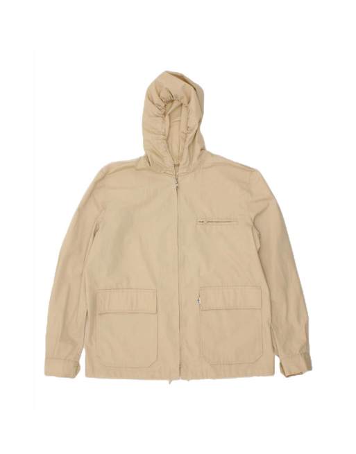 Vintage Levi's Hooded Utility Jacket Uk 40 Large In Beige