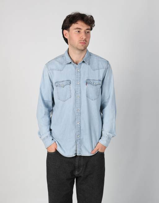 Vintage Levi's l long sleeve shirt in light blue