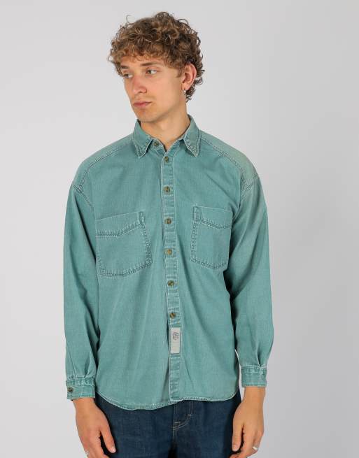 Vintage Levi's l long sleeve shirt in turquoise