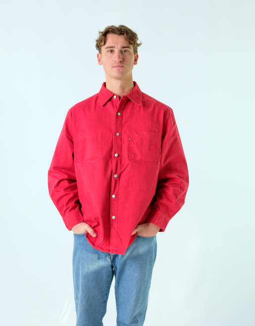 Vintage Levi's L Long Sleeve Shirt Red