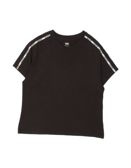 Vintage Levi's Loose Fit Graphic T-shirt Top Uk 2 2XS In Black