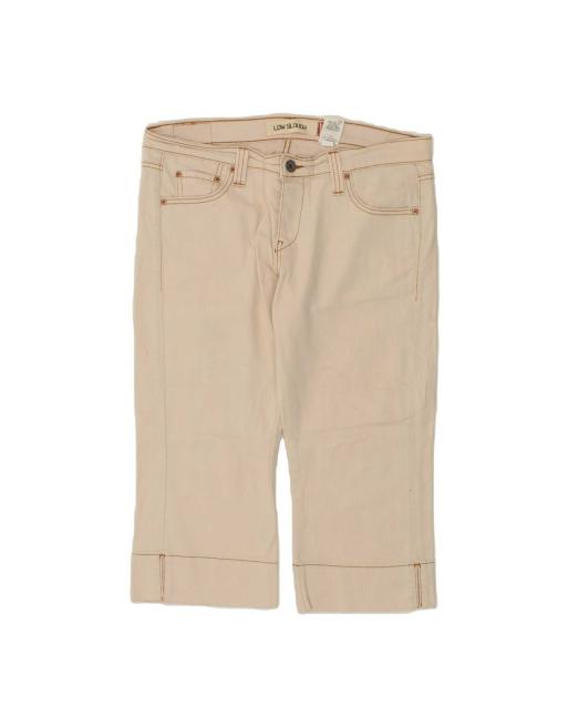 Vintage Levi's Low Slouch Capri Trousers Us 11 Large W36 L20 In Beige