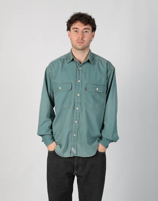 Vintage Levi's m long sleeve shirt in dark green