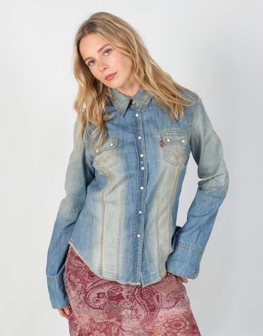 Vintage Levi's M shirt in blue, 3 of 4