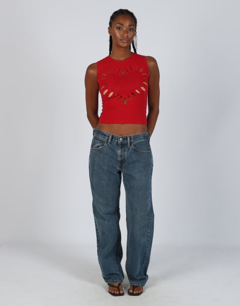 Vintage Levi's M straight jeans in blue - view 1