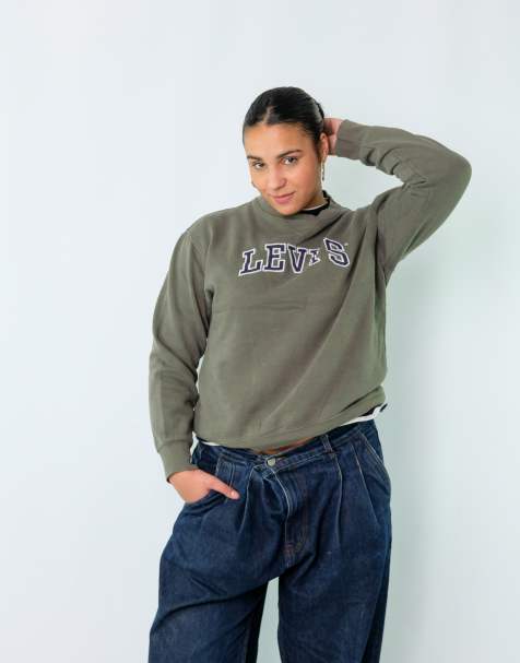Vintage Levi's M Sweatshirt Khaki Green - view 1