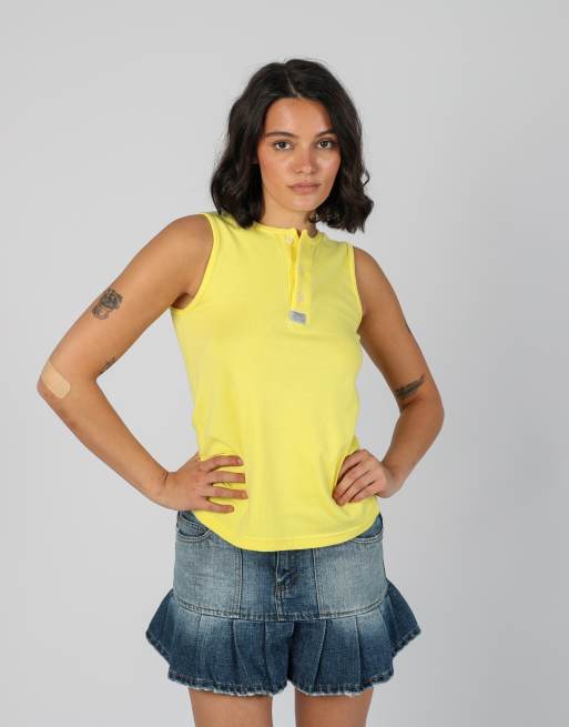 Vintage Levi's M woven vest in yellow, 3 of 4