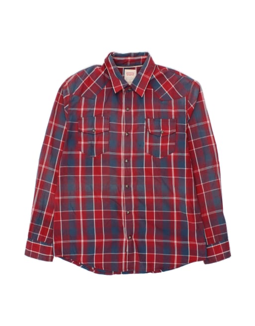 Vintage Levi's Modern Fit Shirt XL In Red Check