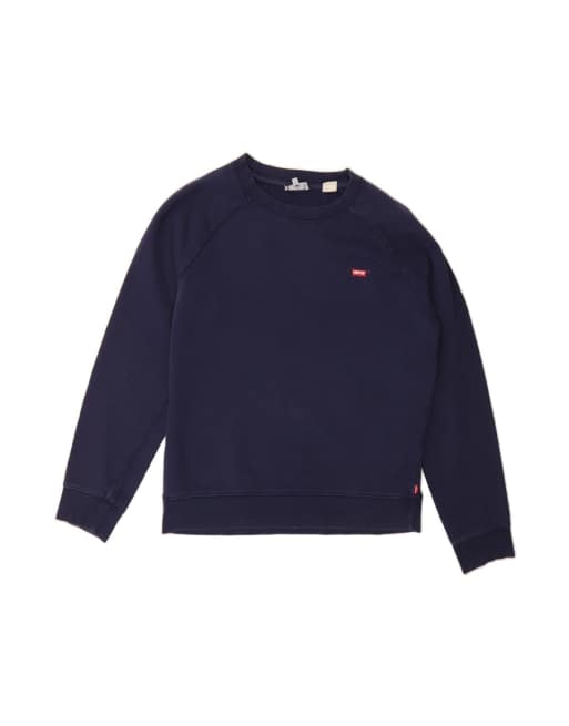 Vintage Levi's Oversized Sweatshirt Jumper UK 6 XS In Blue