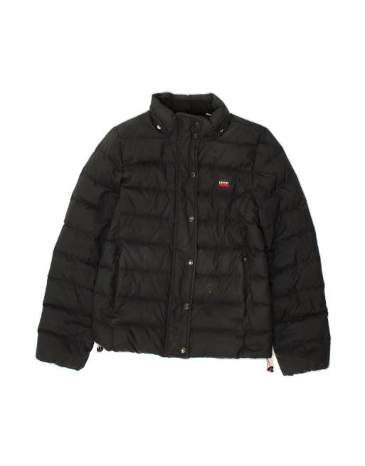 Vintage Levi's Padded Jacket UK 10 Small In Black