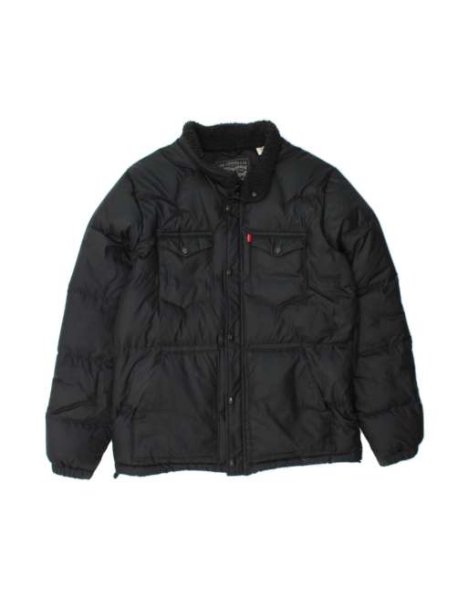 Vintage Levi's Padded Jacket UK 40 Large In Black
