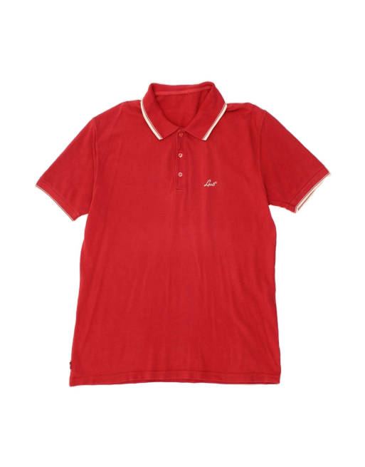 Vintage Levi's Polo Shirt Medium In Red