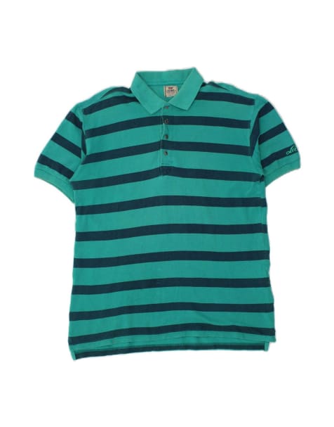 Vintage Levi's Polo Shirt Medium In Turquoise Striped - view 1