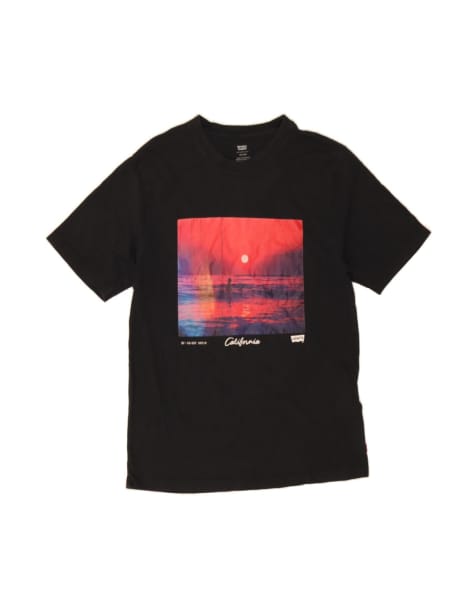 Vintage Levi's Relaxed Fit Graphic T-shirt Top Small In Black - view 1