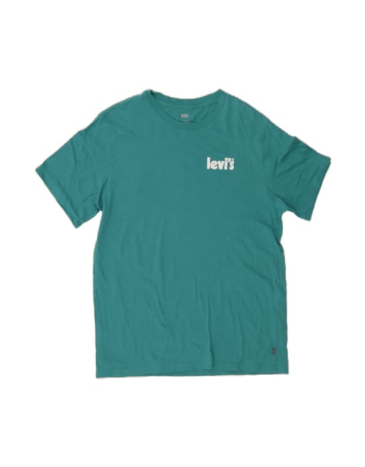 Vintage Levi's Relaxed Graphic T-shirt Top Medium In Turquoise