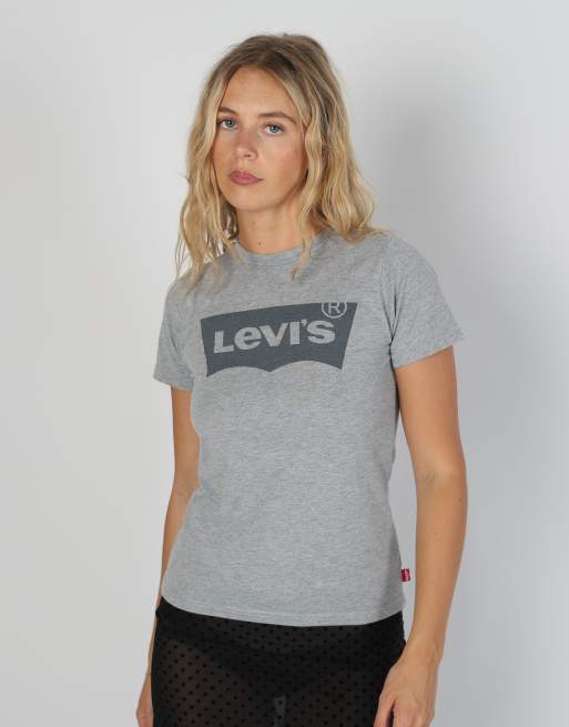 Vintage Levi's S baby tee in grey