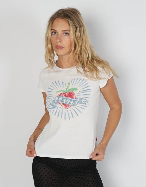 Vintage Levi's S baby tee in ivory
