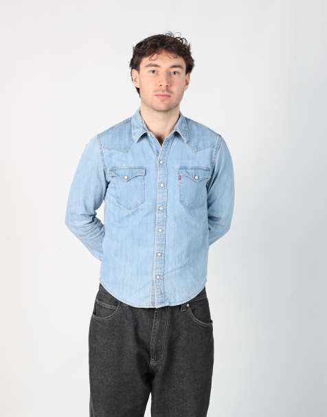 Vintage Levi's s long sleeve shirt in light blue - view 1