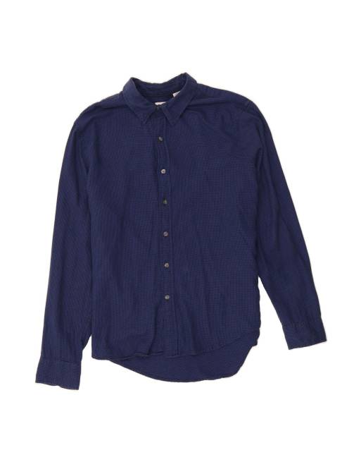 Vintage Levi's Shirt Large In Blue Houndstooth