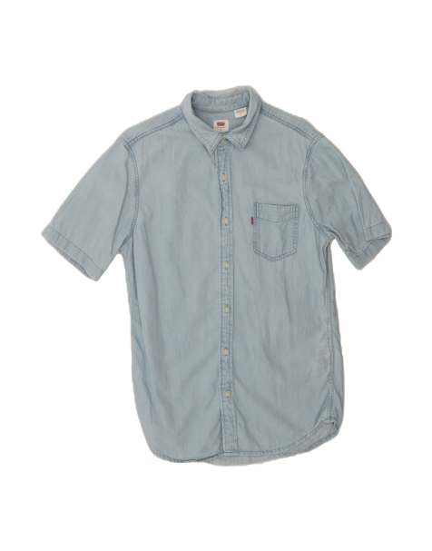 Vintage Levi's Short Sleeve Denim Shirt Small In Blue - view 1