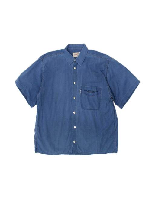Vintage Levi's Short Sleeve Shirt Large In Blue