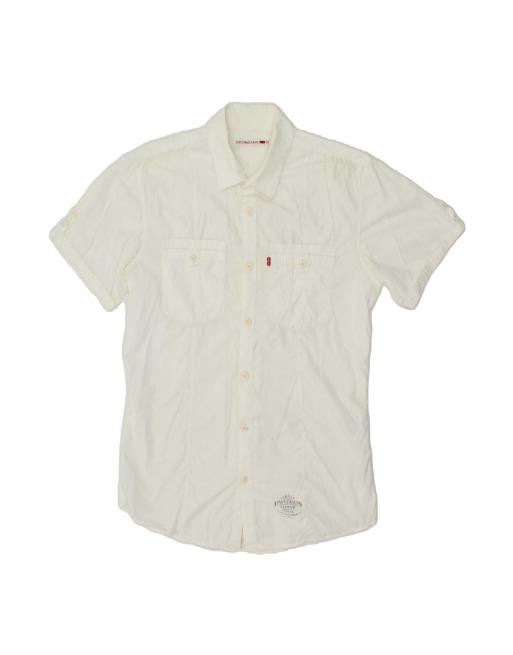 Vintage Levi's Short Sleeve Shirt Medium In Off In White