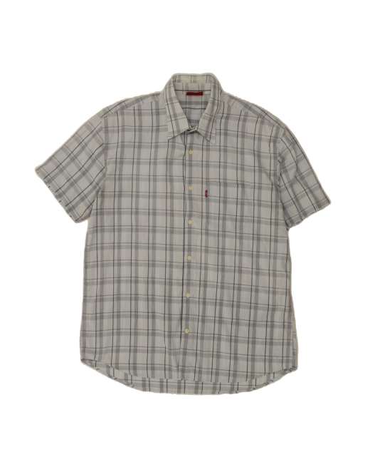 Vintage Levi's Short Sleeve Shirt XL In Blue Check