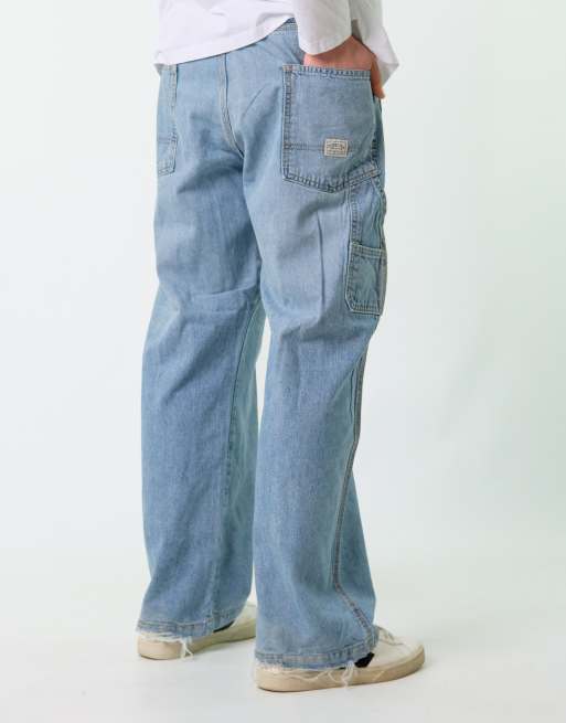 Vintage Levi's Signature 38x30 Denim Carpenter Baggy Jeans Blue