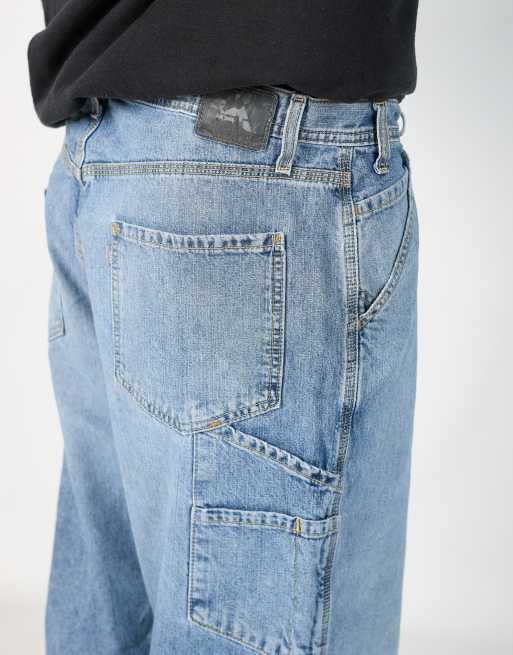 Vintage Levi's silver tab 40x33 denim carpenter jeans in light blue, 4 of 4